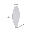 Silver stainless steel heart shaped wall hook with 4.3cm by 2.5cm size dimensions - Narrow Oval / 1 Unit (2.5x4.3cm) / Stainless Steel