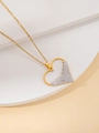 Minimalistische 18K vergoldete Titanstahl Herz-Halskette mit funkelnden Strasssteinen - Meer der Liebe Halskette mit weißem Zirkon