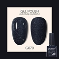 Deep blue gel nail polish with silver glitter shimmer, soak-off UV LED gel G070, 7.5ml - Deep Blue Glitter (070)