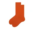 Klassische leuchtend orangefarbene Baumwollsocken mit Rippbündchen für Damen und Herren - Orange