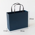 Dark blue matte gift bag with black ribbon handles, dimensions 30x25x11cm for elegant packaging - Large (30x25x11cm) / Dark Blue