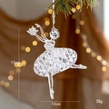 Sparkling transparent acrylic ballet girl Christmas tree ornament, size 15x10cm - Girls