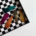 Deep jelly-textured wave acrylic hair clips set in five dark translucent colors - Solid Teardrop 5PCS