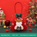 Christmas gift bag with Santa Claus applique and red checkered drawstring 20x18cm - Gold Thread Apple Bag Santa Claus