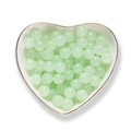 8mm mint green faux jade glass beads in a heart-shaped tray for DIY jewelry making - Milky Green