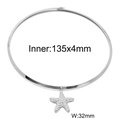 Collana girocollo in acciaio inossidabile argento lucido con ciondolo a stella marina - Acciaio (KN298473-Z)