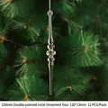 Clear acrylic icicle ornament with 120mm double-ended design for Christmas tree - 120mm Double-Ended Icicle
