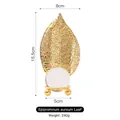 Support de boule de cristal en métal doré en forme de feuille, hauteur 15,5 cm - Feuille de Pothos - Boule de cristal