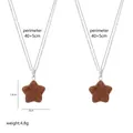 Detail of star-shaped goldstone pendant with a fine silver chain and measurements - Star Necklace (A2-04)