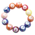 Colorful metallic gradient billiard ball elastic bracelet with numbered 1-13 beads - Colorful Number Bracelet