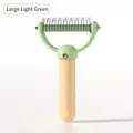Grande pettine per animali verde chiaro con manico in legno di faggio e lame in acciaio - Piccolo / Verde