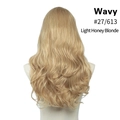 Detail of long wavy U-part hair extensions in Light Honey Blonde shade #27/613 - 24 inch / Light Honey Blonde (#27/613)