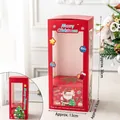 Red Christmas strawberry tower gift box 5-pack with window display and festive motifs - Green Christmas Tree Strawberry Tower Boxes (5 Sets)