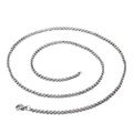 Polished silver stainless steel cable chain necklace with lobster clasp in a spiral layout - 66cm (KN108386-K) / Matte Black