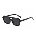 Lunettes de soleil vintage à double pont avec monture noire et verres gris - Monture Noire Verre Gris C1