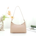 Sac sous le bras minimaliste en similicuir abricot avec silhouette arrondie pour femme - Kaki