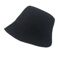 Sombrero de pescador clásico de gamuza negra para mujer con diseño plano y estructura sólida - Negro