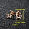 Rose gold minimalist reindeer stud earrings made of stainless steel for women - 097 Deer / Rose Gold