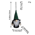 Gnomo di Halloween appeso con cappello a righe nere e verdi e misure delle dimensioni - Verde