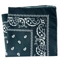 Classic black paisley bandana with white pattern for cycling and outdoor multi-use - 54*54CM / Dark Green