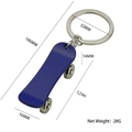 Portachiavi creativo a forma di skateboard blu opaco con ruote in metallo, peso net 28g - Skateboard Blu X-1198