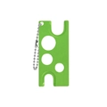 Green metal essential oil bottle opener tool with keychain bead chain and multiple holes - Green