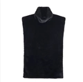 Gilet en fausse fourrure sans manches noir avec col montant et texture peluche - S / Noir