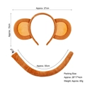 Bruine pluche apenoren hoofdband en staart set inclusief maten voor verkleedkleding - Donkerbruine Aap Hoofdband + Staart