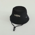 Detail of waffle texture fabric and Florida embroidery on a black kids bucket hat - 50cm (1-3 Years) / Florida-Black