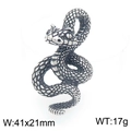 Ciondolo a forma di serpente pitone a spirale in acciaio inossidabile stile punk rock - Stile Piccolo (KP116673-MZOZ)