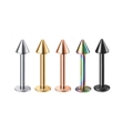 5er-Set Lippenpiercings aus Edelstahl mit Kegelspitze in verschiedenen Metallfarben - Mehrfarbig Spitze