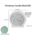 Stampo in silicone per candele natalizie tonde con rilievo di renna e albero, 7,6 cm - Alce