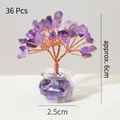 Handmade amethyst crystal money tree with 36 stones in a glass bottle bonsai, 6cm tall - 36 Crystals Amethyst (Mini Fish Tank)