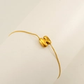Adjustable 18K gold plated stainless steel chain bracelet with 3D letter W pendant - Letter N
