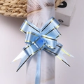 Light blue gift pull bow with gold edges for festive packaging and decoration - Light Blue Gold Edge