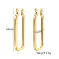 Minimalistische U-förmige polierte Goldohrringe im geometrischen rechteckigen Design - Polierter Glatter Stil / 18K Gold