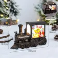 Lanterna a forma di treno vintage in bronzo con renna per decorazioni natalizie - Stile Alce