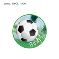 Dettaglio di piatti di carta calcio 18cm con scritta Goal per festa di compleanno calcio - Piatti da 7 Pollici