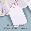 Pack of 500 white kraft jewelry price tags with wavy edges and pre-punched holes - 48x30mm (500 Pcs) / White