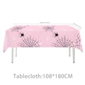 Pink spider web disposable tablecloth measuring 108x180cm for party decoration - Tablecloth Style 02 108*180CM