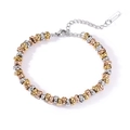 Detail of tricolor stainless steel chain bracelet with gold, silver and rose gold links - Tricolor (31432)