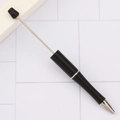 Bolígrafo para cuentas DIY en negro mate con elegantes detalles en metal plateado - Negro