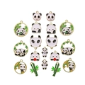 Set of 20 panda and bamboo enamel charms for DIY jewelry making in gold plated finish - Mixed 10 Styles (1pc Each)