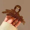 Elegante pinza per capelli ambra a forma di spiga con fiocco, misura circa 10cm - Spiga di Grano Marrone