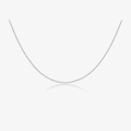 Minimalist S925 sterling silver box chain necklace with a high-polish silver finish - Platinum-287 (Silver Thin Chain)