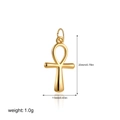 Polished 18K gold Ankh pendant detail showing 20mm height and 1.0g weight specs - Ankh Cross T236_6