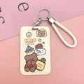 Porta carte beige a forma di orso in acrilico con laccetto bianco e fibbia in metallo - Orso Snack + Cinturino da Polso Bianco