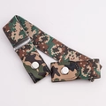 Adjustable camouflage elastic belt with silver metal snaps for jeans and pants - Desert Camouflage [Standard Style]