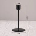 Minimalist black matte iron candle holder with 16.5cm height for modern home decor - Small (16.5cm) / Black