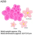 Roze kersenbloesem siliconen mal set in drie maten voor fondant en chocolade decoratie - Kersenbloem Stijl (A250) / Roze